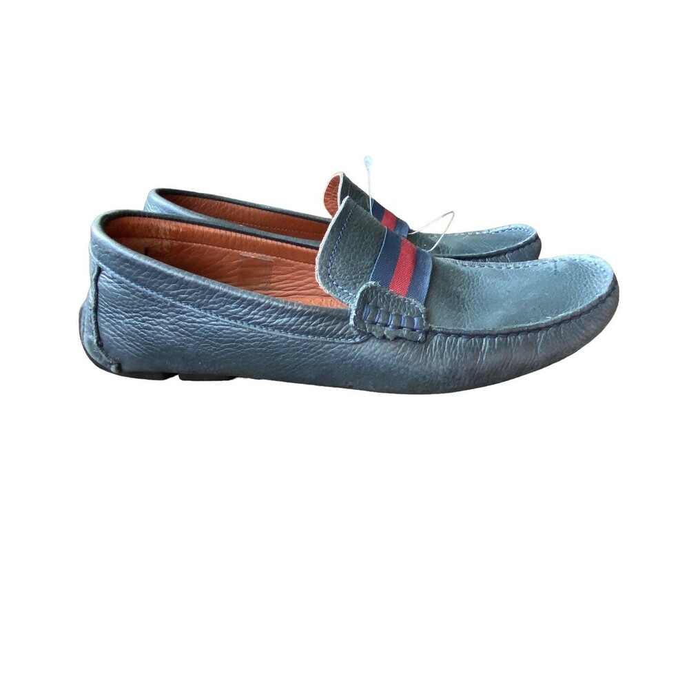 Mens Leather Horsebit Style Loafers Size 8.5 Blue Driving‎ Shoes Italian Preppy